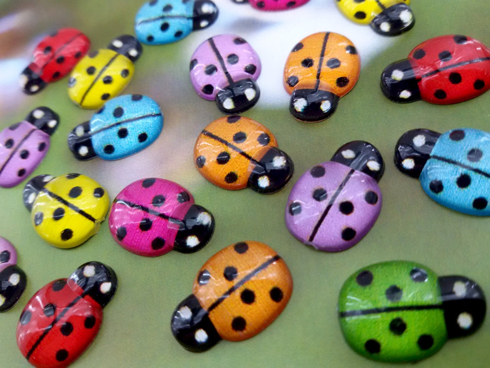 Ladybug Cabochon,color Mix Flat Back Ladybug,resin Ladybug Embelishment ...