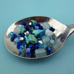 Mix Glass and stone blue Beads,small glass beads,blue color spacers beads,beads assortment,blue small beads,asorted mix beads,blue glass