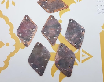 antique copper connectors,vintage patina copper pendants connectors,old copper dangle connectors,patina copper blanks links for earrings