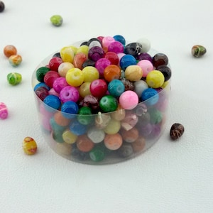 color Mix Glass Beads,round glass beads,marbled glass beads,patterned glass bead,mixed colors glass bead,beads assortment,spacer glass beads