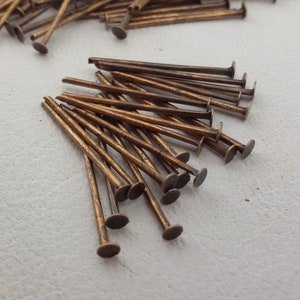 flat head copper plated pin,flat head pin for bead,flat head jewellery pin,bead head pin,flat head copper plated earrings pin,ear wires pin