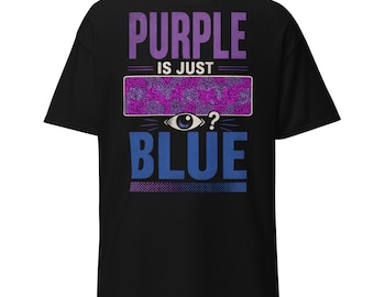 Suspicious Blue Shirt | Funny Colorblind Humor Tee, Color Vision Gift