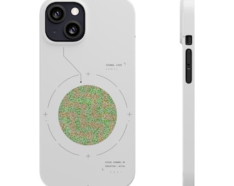 Funda para teléfono con mensaje oculto para daltonismo inverso / Arte de puntos con ilusión óptica / Funda verde y dorada