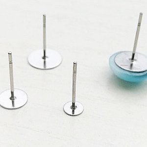 50pc 6mm 316 Surgical Steel Silver Earring Posts / Studs - Jewellery Jewelery Findings (25 pairs) Australia