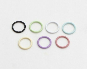 50 pc x 10mm Pastel Colour Metal Jump Rings - Earrings Jewellery Findings Australia