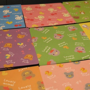 40 Animals Mini Origami / Scrapbooking Papers - Rabbit Teddy Bear Duck CUTE
