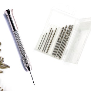 Quality Mini Hand Drill with 10 different drill bits - Polymer Clay Tools