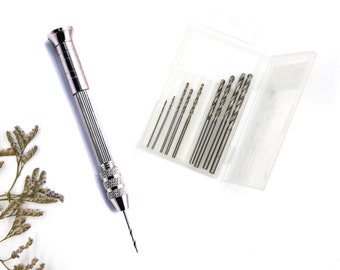 Quality Mini Hand Drill with 10 different drill bits - Polymer Clay Tools