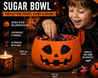Halloween Pumpkin Candy Bowl – 3D Printed Jack-o'-Lantern Candy Holder