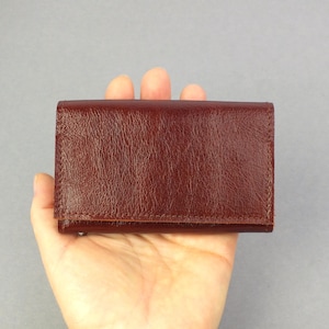 Cartera pequeña de piel auténtica color marrón avellana - práctica cartera con compartimento para monedas - regalo para ella, regalo para él