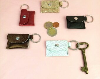 Mini portefeuille/sac à main/porte-clés/petit sac à clés/sac à puces/pendentif de sac d'argent/cadeau pour petite amie en cuir véritable