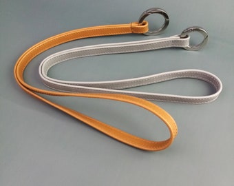 long genuine leather lanyard with large ring carabiner/minimalist keychain/pendant for keys/lanyard/gift