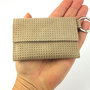 piccolo portamonete in vera pelle, portafoglio con anello, borsa piatta da festa, regalo donna, regalo di compleanno donna