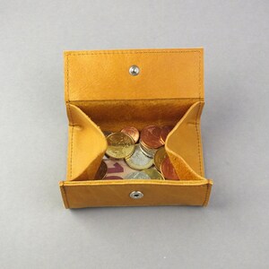 kleine Echtleder Schüttelbörse Cognac Braun für Münzgeld Kreditkarte - Geldbeutel Wiener Schachtel - mini Portemonnaie - Geschenk Erwachsene