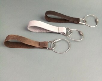 Real leather keychain with ring/short lanyard/gift for your girlfriend or boyfriend