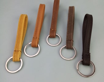 Real leather keychain small/short lanyard with ring/gift for your boyfriend or girlfriend