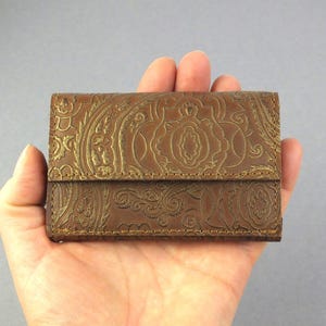 Cartera única de cuero genuino para tarjetas de crédito y cambio - billetera pequeña - billetera con compartimento para monedas - billetera shaker - regalo para ella