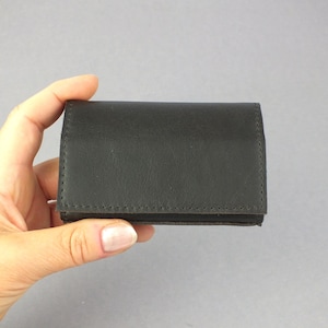 kleine Echtleder Schüttelbörse Münzgeld, Geldschein, Kreditkarte - Geldbörse Wiener Schachtel - mini Portemonnaie - Geburtstagsgeschenk