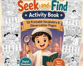 Islamitisch zoek- en vindspel voor kinderen | Printbare Engelse woordenschat PDF