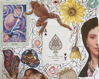 Custom Name & Interest Collage—Personalized Handmade Paper Art