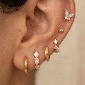 6 Delige Oorbellen Set Chirurgisch Staal Zilver Goud Minimalistische Knopjes