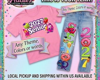 Conjunto personalizado de pantalón y camiseta para graduados: Clase de 2027, cualquier temática.