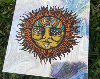 Newborn Sun 8x8 OIL SLICK mini print variant