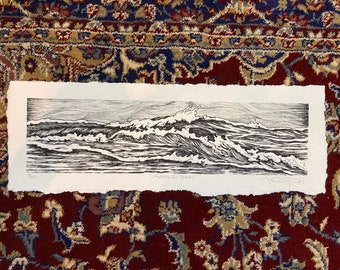 Waves for Diane 18x6 art print COTTON RAG paper