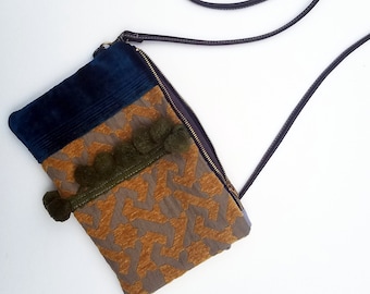 Small Velvet Bag, Crossbody small bag, Everyday bag, Wallet bag