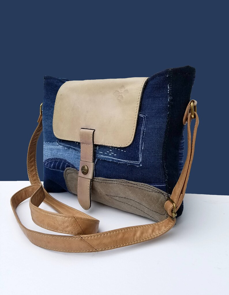 Mini Denim Crossbody Bag For Women - Vintage Square Box Purse With Chain Strap