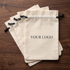 200 Bolsas de algodón orgánico con cordón, Bolsas de embalaje con logotipo personalizado, Bolsas de embalaje de joyería personalizadas, Bolsas de algodón con cordón,