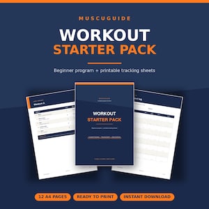 Beginner Workout Plan Printable | 3-Day Gym Program + Progress Tracker | Fitness Planner PDF A4 |