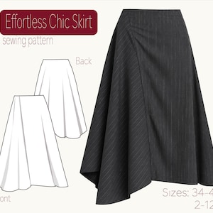 Effortless Chic Asymmetrical Skirt Sewing Pattern | Beginner Friendly (Digital Download)