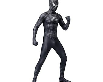 Black Spider Costume | Adult Superhero Jumpsuit | Halloween Cosplay Outfit