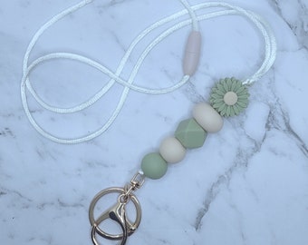 Sage Green Flower Lanyard