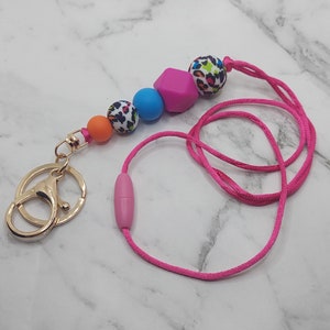 Rainbow Leopard-Print Lanyard