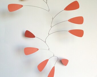 Coral Kinetic Mobile Handpainted Hanging Art For Home Decor With Movement Coral Kinetic Mobile Handpainted Hanging Art For Home Decor With Movement