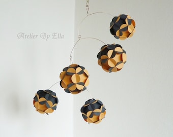 Paper balls Mobile, Kinetic Mobile, Hanging home decor