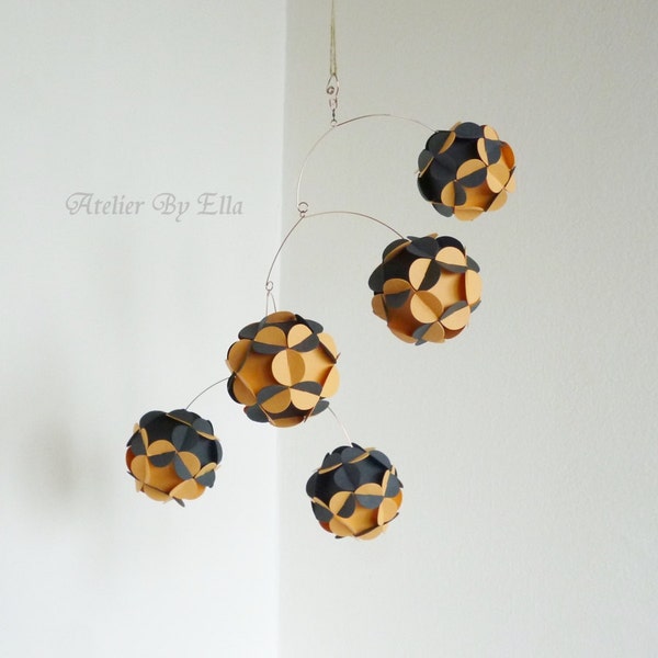 Paper balls Mobile, Kinetic Mobile, Hanging home decor