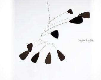 Hanging mobile , Kinetic , Room decor, Black color