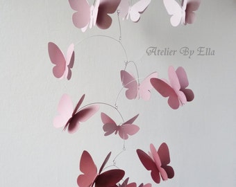 3D Butterfly Mobile, Kinetic Mobile,Hand-painted , Home decor