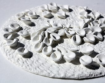 Nautical wall decor, abstract round relief, Coral wall sculpture