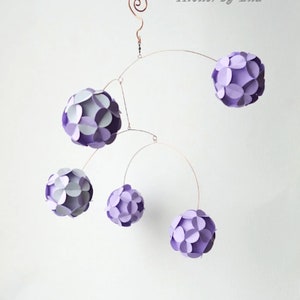 Lavender Mobile Paper Balls, Kinetic , Nursery Decor , Babyshower present image 1