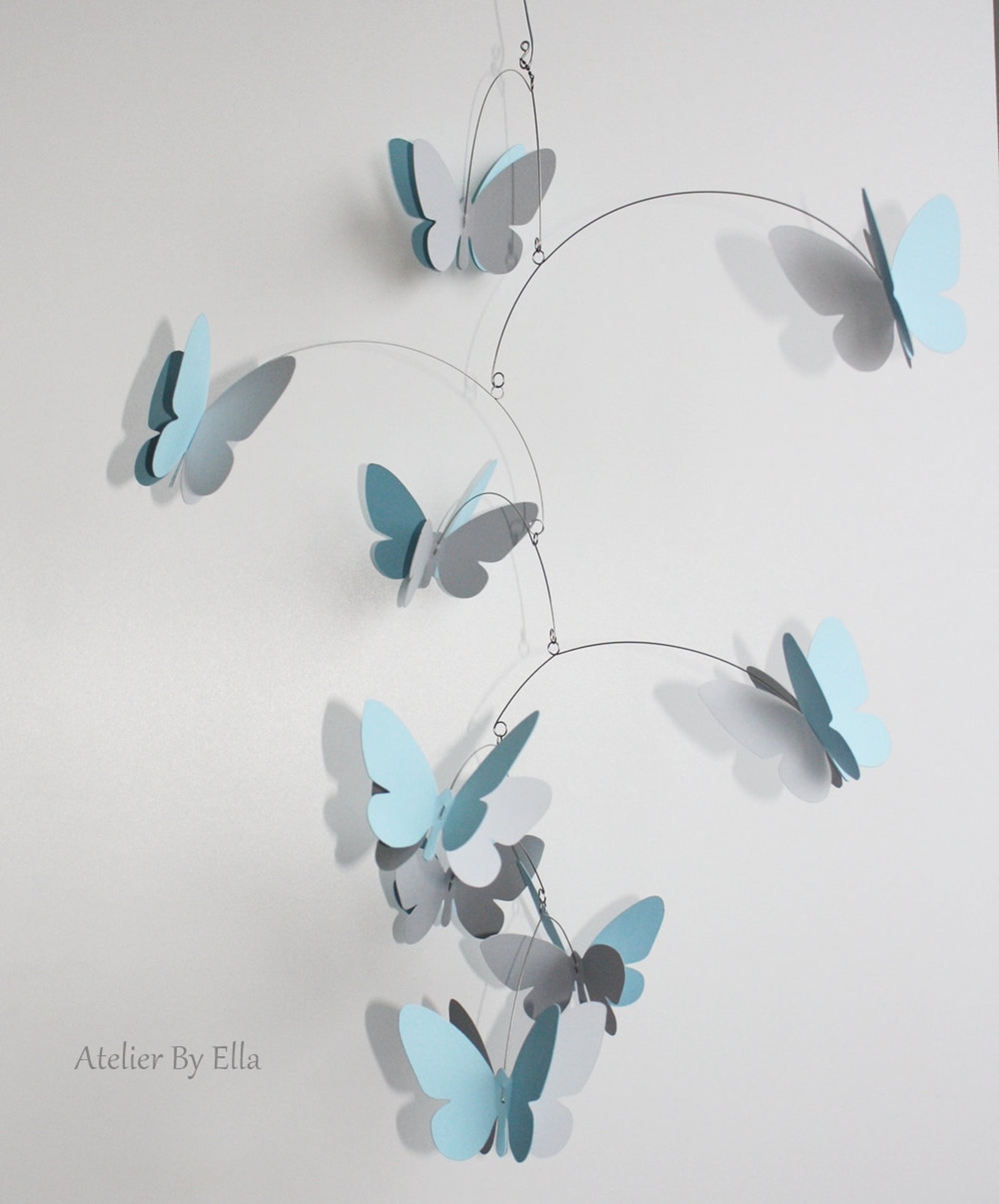 Butterflies Mobile - Blue/Orange/Yellow main image 1