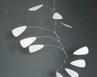 White hanging Mobile, Kinetic ,  for Home or office