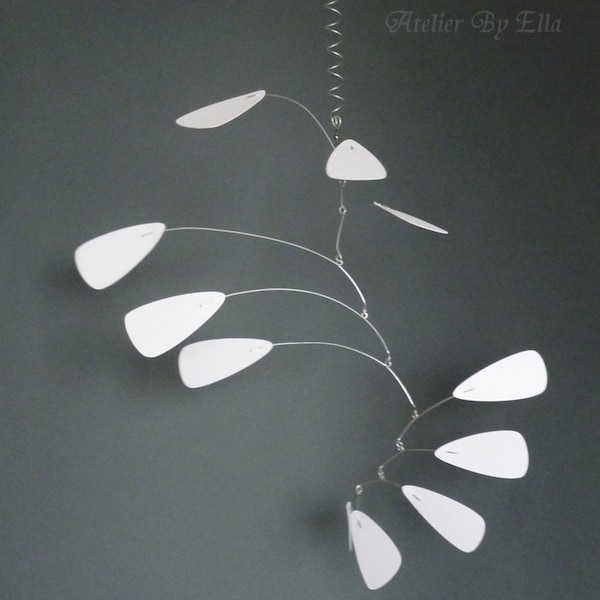 White hanging Mobile, Kinetic ,  for Home or office