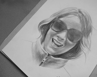 Custom graphite pencil portrait drawing from your photo, Hand drawn portrait for gift