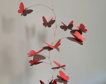 Butterfly hanging mobile, kinetic decoration