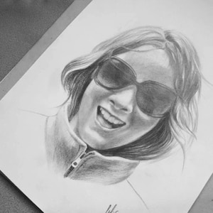 Custom monochromatic pencil portrait drawing from your photo, Hand drawn , perfect gift