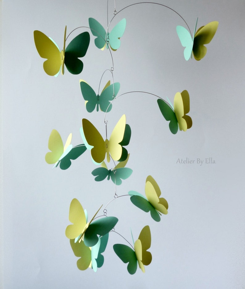 3D Butterflies Mobile Hanging Mobile Handpainted Etsy